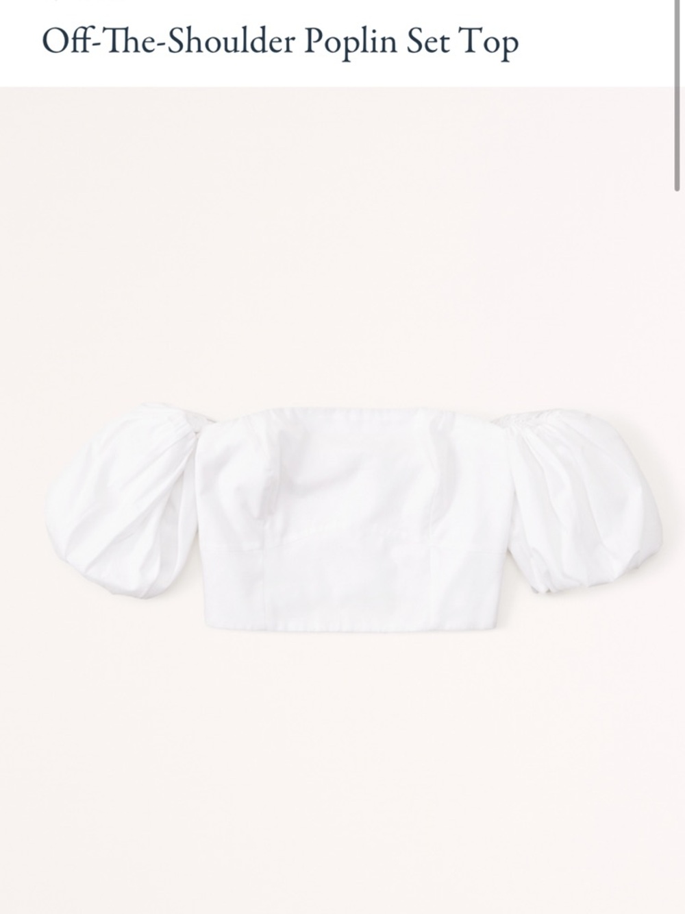 Abercrombie & Fitch White Off-The-Shoulder Poplin Top